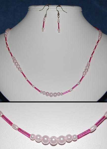 Pink Necklace and Earring Set