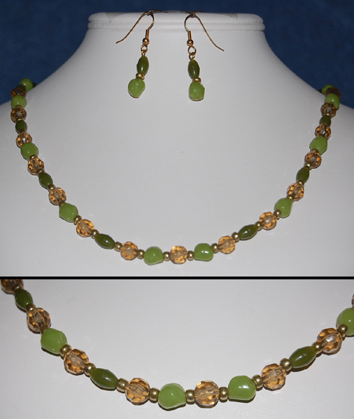 Green Necklace and Earring Set