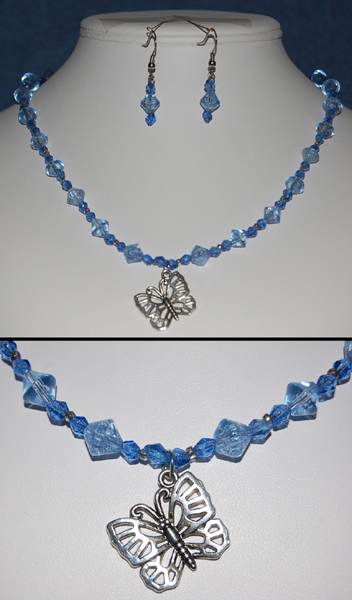 Blue Necklace and Earring Set